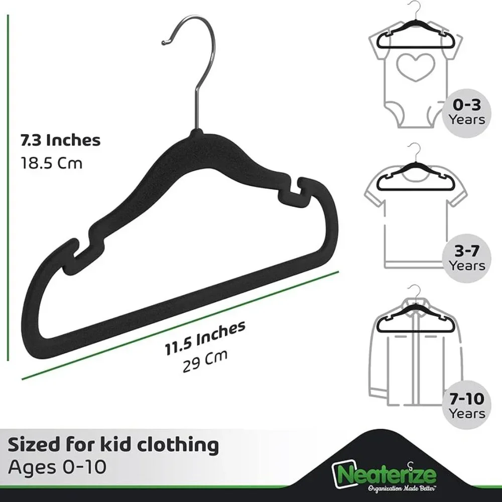 New Neaterize Youth Pink Velvet Hanger - Set of 25